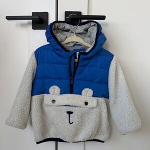 GAP Blue and White Bear Hoodie Jacket -Size 18-24